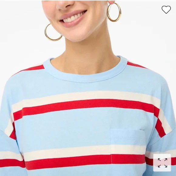 #930 NWT Striped Long Sleeve Pocket Tee Small - Picture 2 of 4